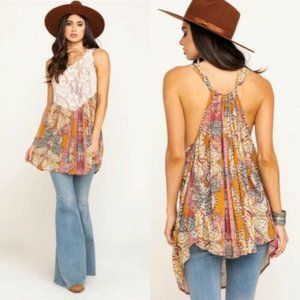 Free People S Count Me In Trapeze Floral Top Dress Size: Medium